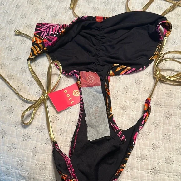 Dollcake Black and Pink Bikini Swimwear - Picture 2 of 7